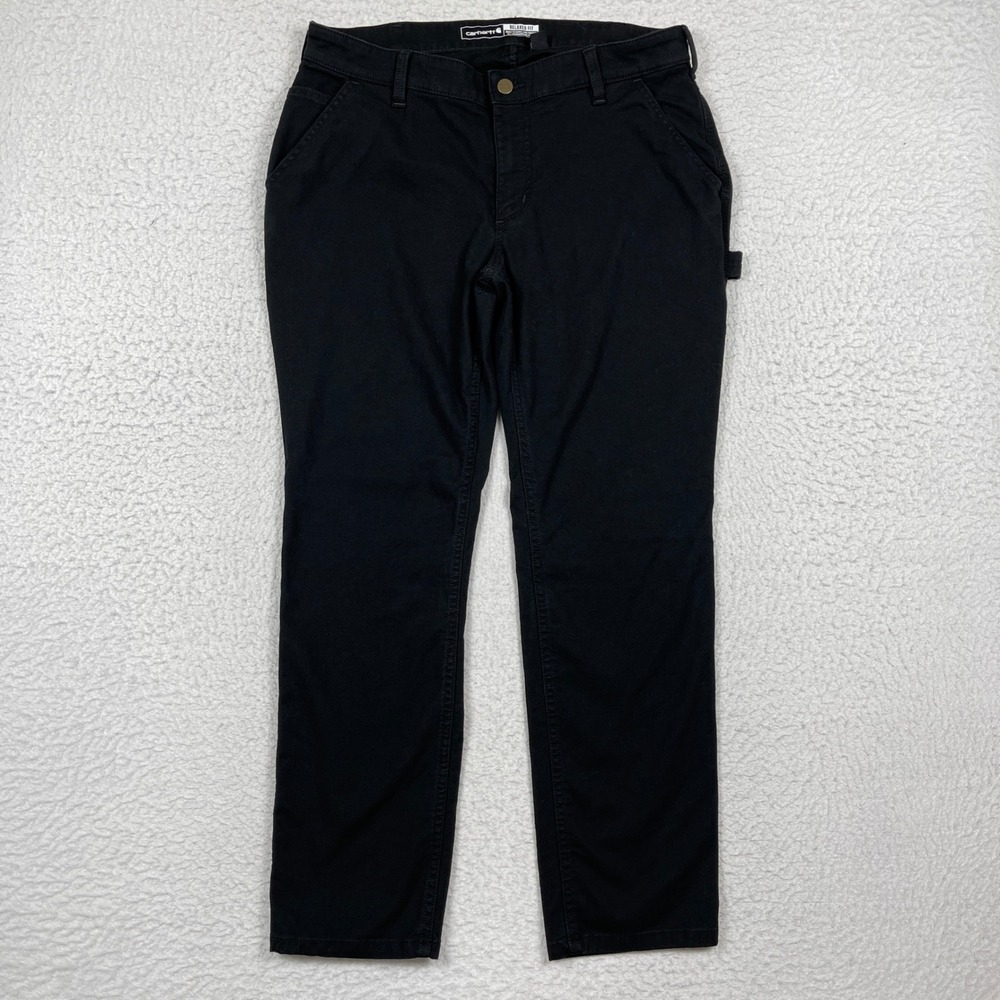 Carhartt Canvas Work Pants Womens 12 Short Black Rugged Flex Utility Gorpcore